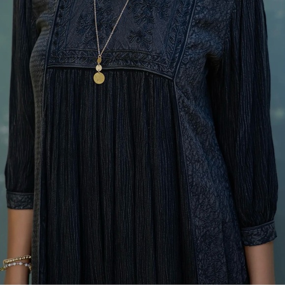 Boho Short Dress with Artisan Embroidery - Picture 4 of 7